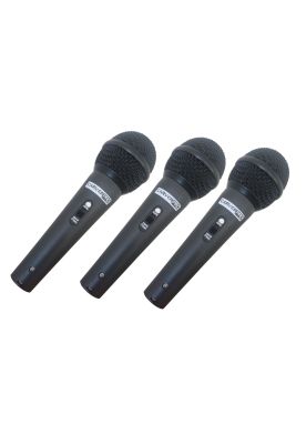 Set de 3 Microfonos Vocales CarverPro CH33-3BK