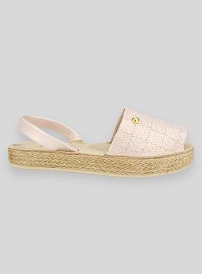 Sandalia Exs Hexágonos Cuero Rosa