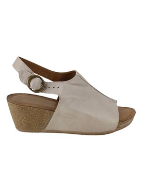 Sandalia Exs Cuña Cuero Beige