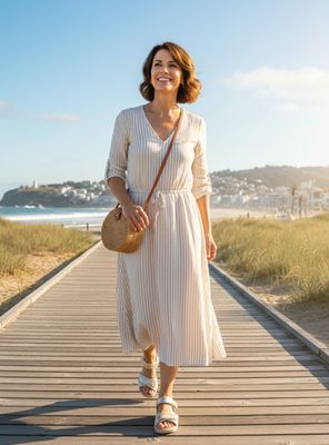 Imagen 2 del producto Sandalia New Walk Texturas Velcro Dorada