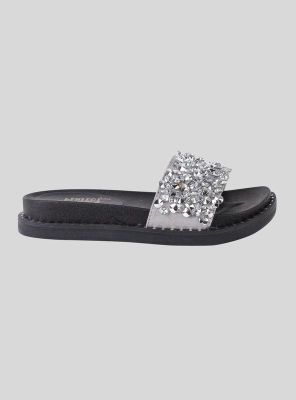 Sandalia Xti Slip On Brillos Plateada