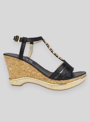 Sandalia Exs Iris Cuero Negra