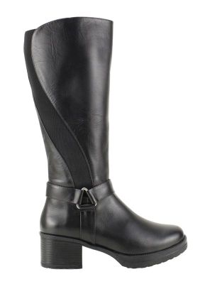 Bota Exs de Cuero Plataforma Negra