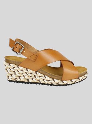 Sandalia Plakton Cintas Cuero Camel