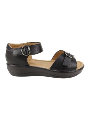 Sandalia New Walk Doble Broche Negra