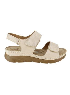 Sandalia New Walk Velcro Reptil Beige