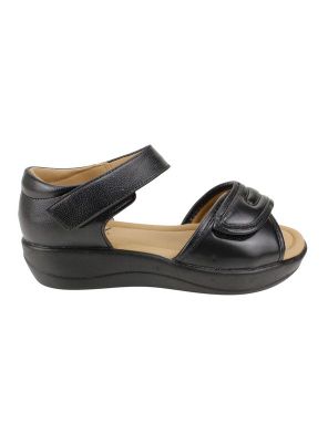 Sandalia New Walk Texturas Velcro Negra