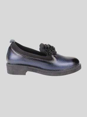 Zapato Slip On Cuero Azul