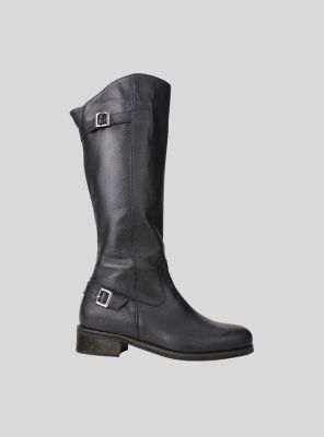 Bota Exs Larga Cuero Negro