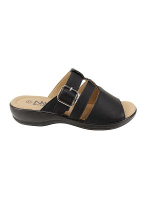 Sandalia New Walk Slip On Broche Negra