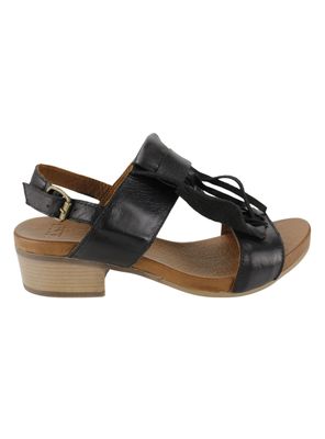 Sandalia Exs Flecos Cuero Negra