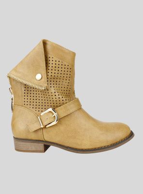 Botín Troquelado Beige