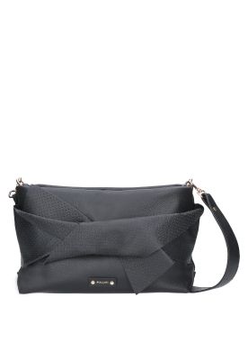 Cartera Bandolera cuero Negro Pollini