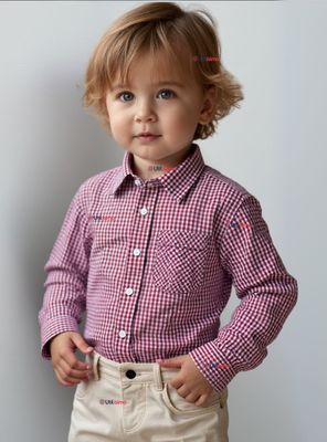 Camisa Huaso Cuadrillé Manga Larga 100% Algodón  Cuadros Rojo y Negro