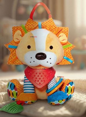 Juguete Peluche Animales Sensorial Con Mordedor Y Sonajero Diseño León Niña y Niño