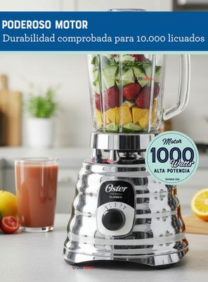 Imagen 2 del producto Licuadora clásica Oster® cromo con Perilla Ergonómica y 3 velocidades BLST4655