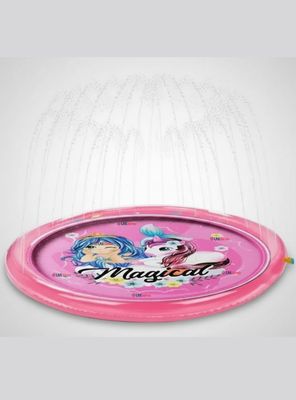 Alfombra Piscina Agua Rociador Para Niña Color Rosado 170 cm