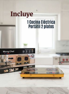 Imagen 2 del producto Cocina Cocinilla Eléctrica 3500w Encimera 2 Platos Portátil