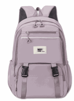 Mochila Escolar Juvenil 48cm Diseño Unicolor Purple