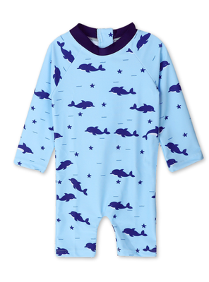 Traje de Baño Enterito Manga Larga Niño Jump Kids Delfines