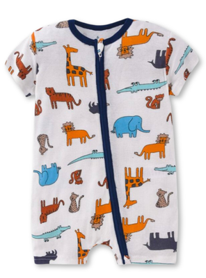 Imagen 1 del producto Enterito Corto 100% Algodón Bebé Niño 6 a 24 Meses Animals