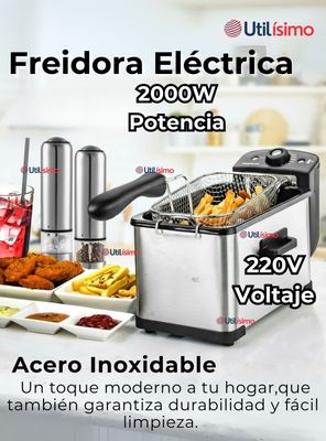 Imagen 2 del producto Freidora de Aceite 3L Eléctrica 2000W de Potencia Acero Inoxidable