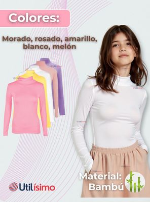 Imagen 2 del producto Camiseta Niña Primera Capa Bambú Invierno Cuello Beatle Polera