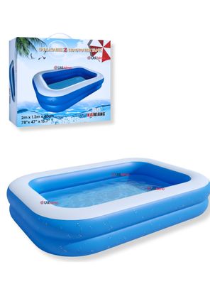 Piscina Inflable Rectangular de 200x120x40 CM Color Azul