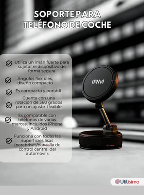 Imagen 2 del producto Soporte De Auto para Celular Magnético Iphone Android Color Negro