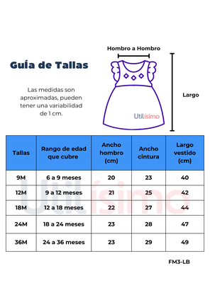 Imagen 2 del producto Vestido Sin Mangas Estampado Bebé Niña 9 a 36 Meses Blue Flowers