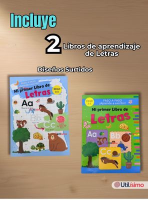 Imagen 2 del producto Pack 2 Libros De Aprendizaje de Letras Educativo Diseños Surtidos