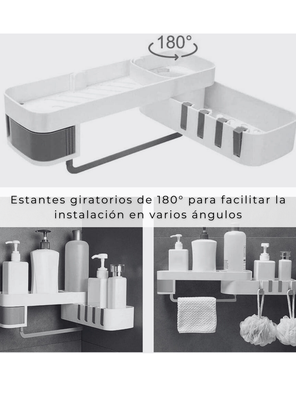 Imagen 2 del producto Organizador Esquinero Ajustable Multiuso para Baño y Cocina