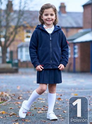 Imagen 1 del producto Polerón Escolar Polar Con Capucha Niña Unisex Color Azul 5 a 12 años