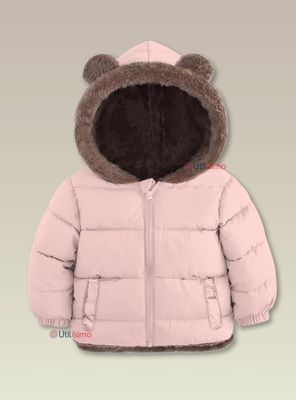 Imagen 2 del producto Parka Con Capucha Manga Larga Niña Orejitas Rosa