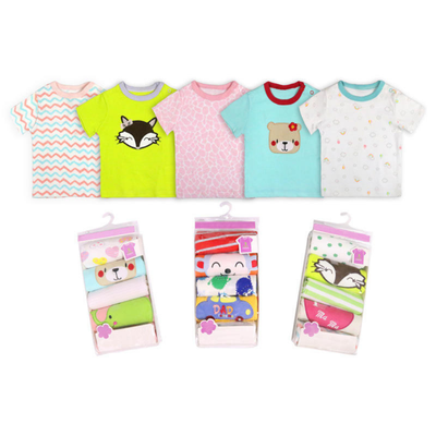 Pack 5 Poleras De Algodón Manga Corta Niña Tedmimak