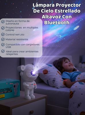 Imagen 2 del producto Lámpara Proyector Astronauta De Galaxia Luz Led Con Bluetooth