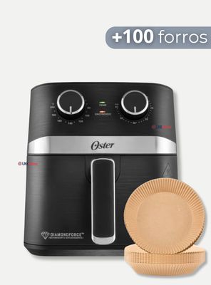 Oster® Freidora de Aire Manual, Recubrimiento Oster® DiamondForce, 4L Capacidad+100 Forros