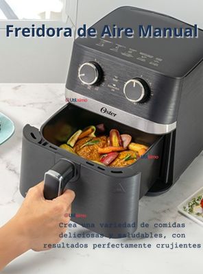 Imagen 2 del producto Oster® Freidora de Aire Manual, Recubrimiento Oster® DiamondForce, 4L Capacidad+100 Forros