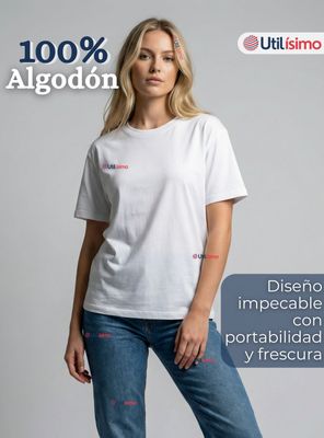Imagen 2 del producto Pack 3 Camisetas Poleras 100% Algodón Básica Lisa Elástica Mujer Color Blanco