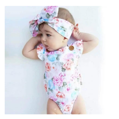 Imagen 2 del producto Body Floreado con Volado y Cinta para Bebé Niña Jump Kids Rosa Claro