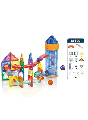 Juguete Pista Armable Lego Magnético 61 Piezas Niño y Niña