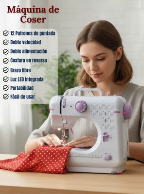 Imagen 2 del producto Mini Máquina De Coser Portátil Multifuncional de Color Blanco 
