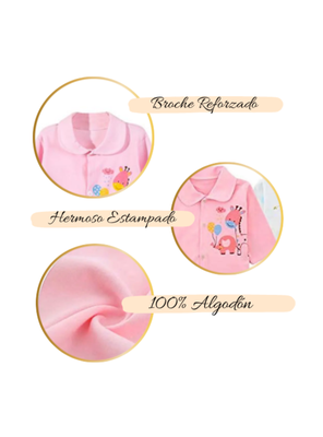 Imagen 2 del producto Set 18 Piezas Ajuar Niña bebe 0 a 3 Meses Jirafa Globos Rosa Jump Kids 100% Algodón