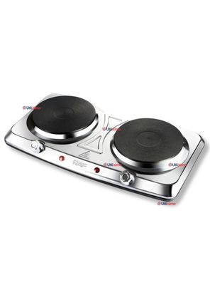 Cocina Eléctrica Portátil 2 Platos 2000W de Potencia Acero Inoxidable