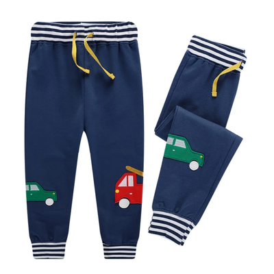 Pantalon Buzo Niño 100% Algodón Rayas Autos Jump Kids