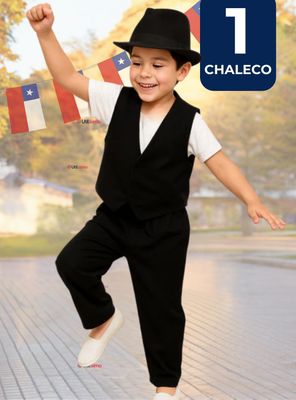 Chaleco Bolero Nortino Niño Fiestas Patrias Negro