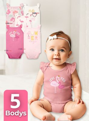 Imagen 1 del producto Pack 5 Bodys Niña Sin Manga Tedmimak 100% Algodón Hello princess