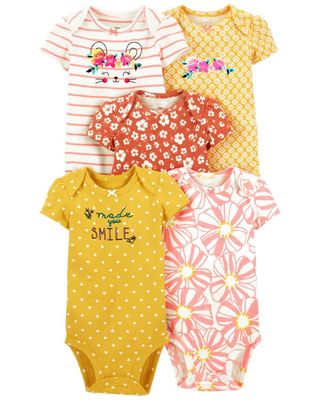 Imagen 1 del producto Pack 5 Bodies Made You Smile Manga Corta Tedmimak 100% Algodón