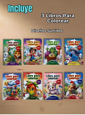 Imagen 2 del producto Pack 3 Libros Para Colorear Pintar Educativo Con Stickers Diseños Surtidos