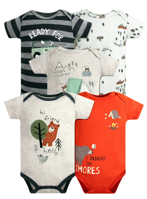 Pack 5 Bodys Niño Manga Corta Tedmimak 100% Algodón Oso Amistoso
